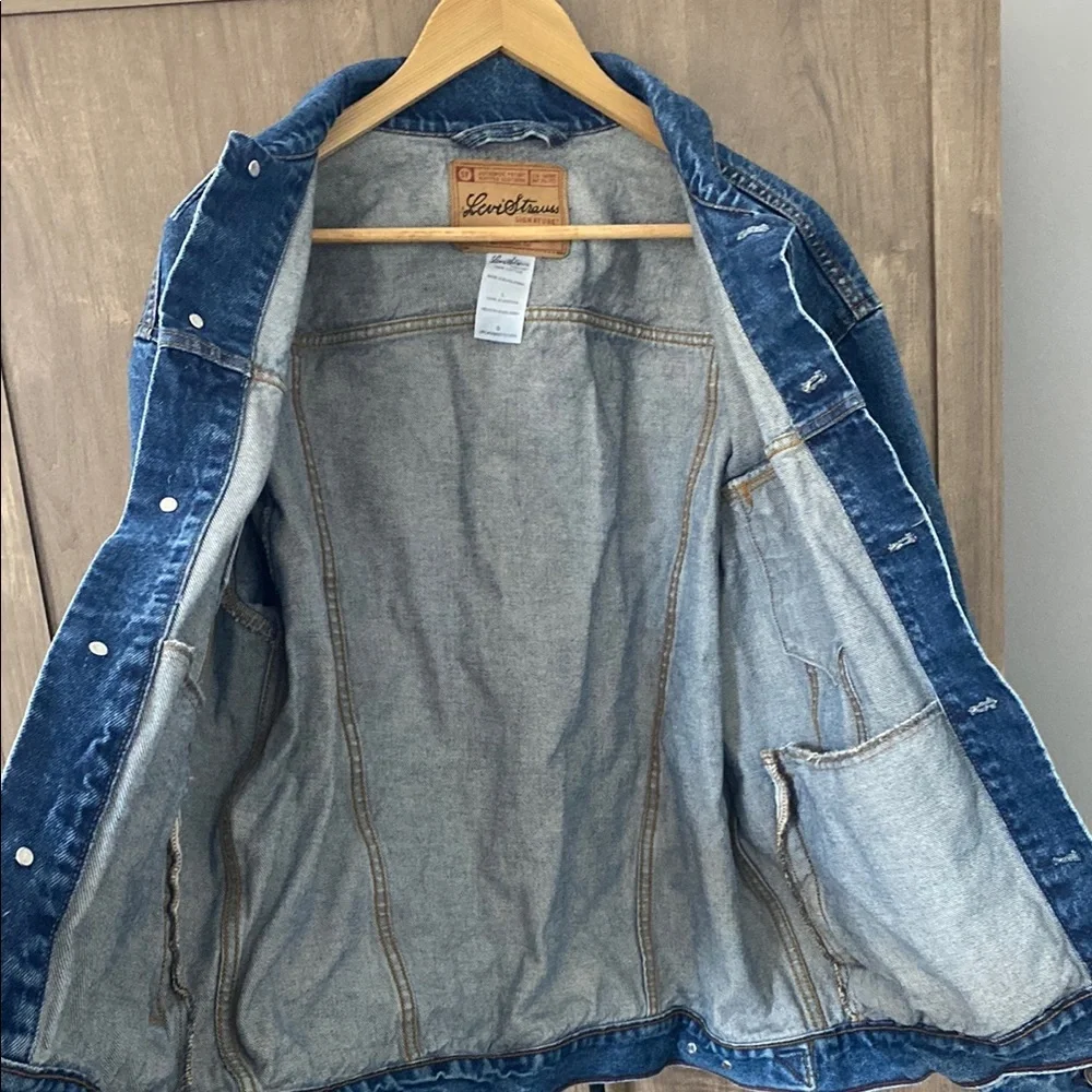 Levi Strauss Signature Blue Denim Jacket 100% Cotton Women’s Size Large - Picture 16 of 16